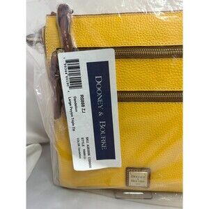 Dooney & Bourke Yellow Pebbled Leather Crossbody Bag NWT Double Zip Spring
